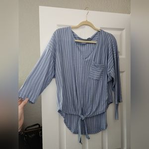 Blue and white striped Blouse